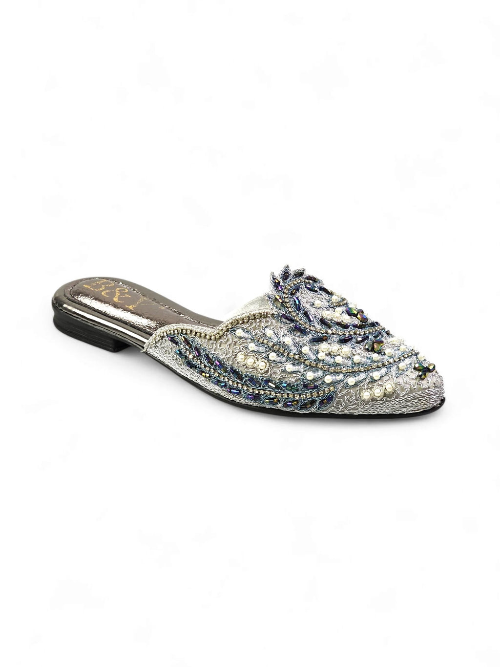 Lumari Silver Flat Mule