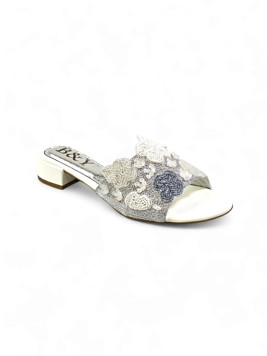 Twiselle White Block Heel Slip On Sandal - Bilwani & Yakoob