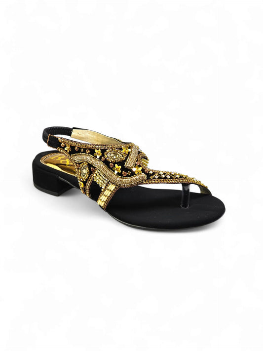 Quenelle Black Block Heels Sandal