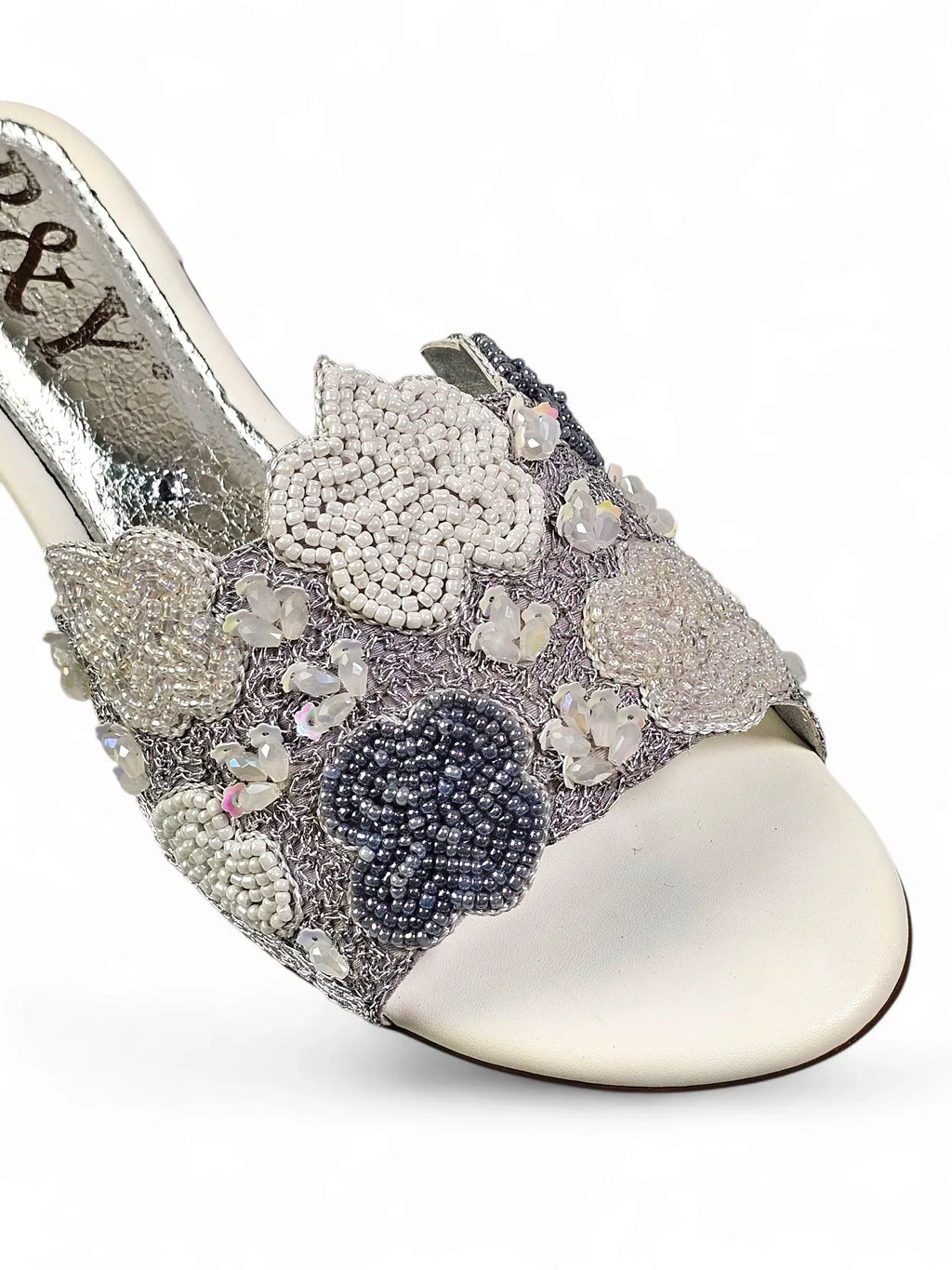 Twiselle White Block Heel Slip On Sandal - Bilwani & Yakoob