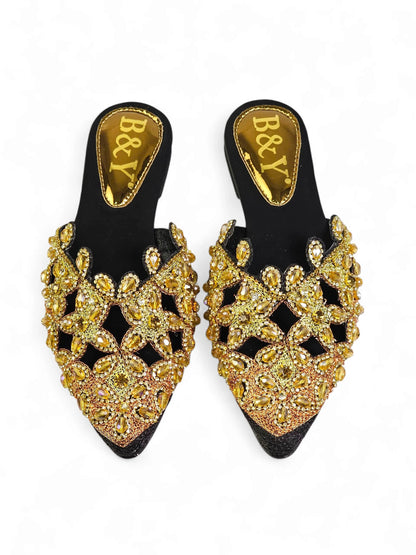 Flondra Black Flat Mule