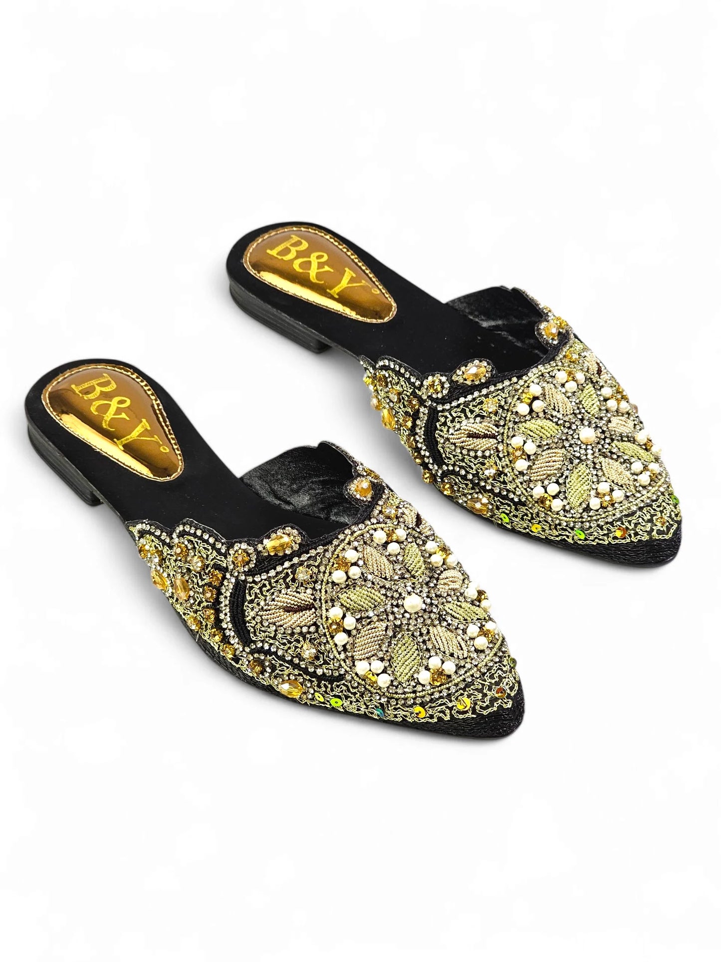 Zevela Black Flat Mule