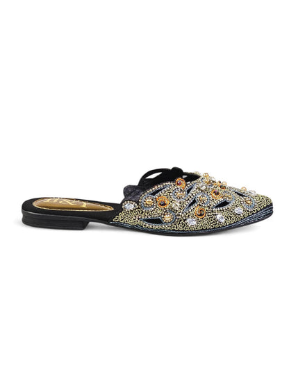 Serava Black Flat Mule
