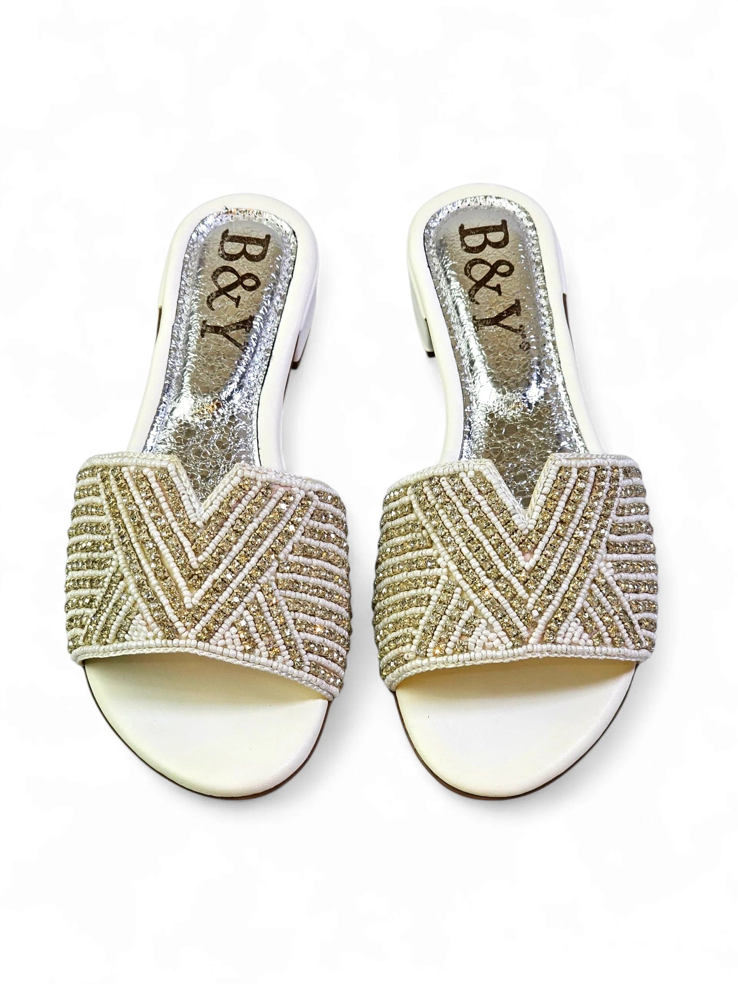 Velora White Block Heel Slip-on Sandal