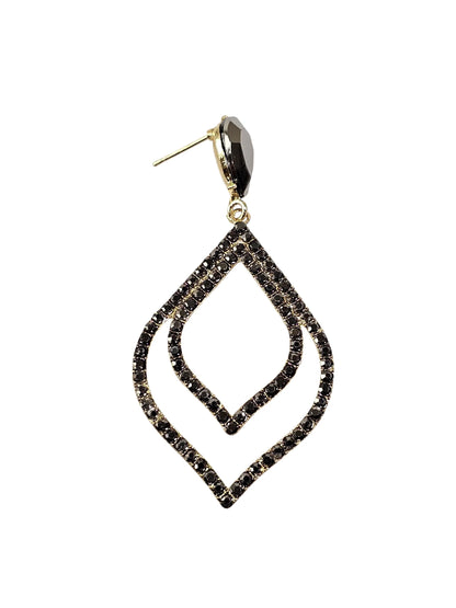 Petal Crystal Black Earring