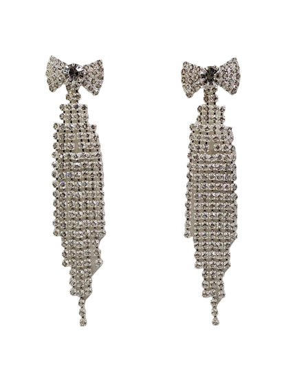 Glamour Crystal Silver Earring