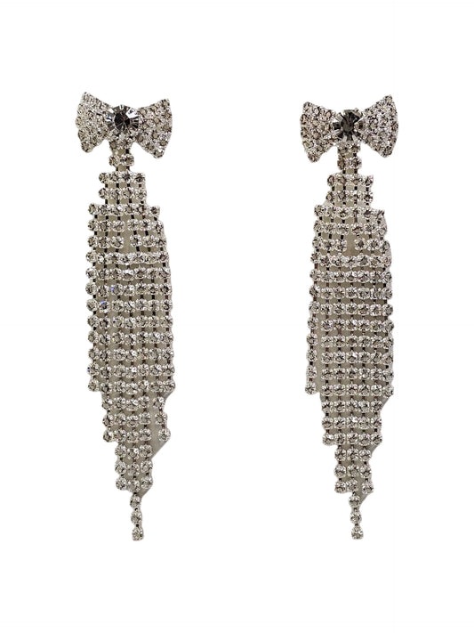 Glamour Crystal Silver Earring