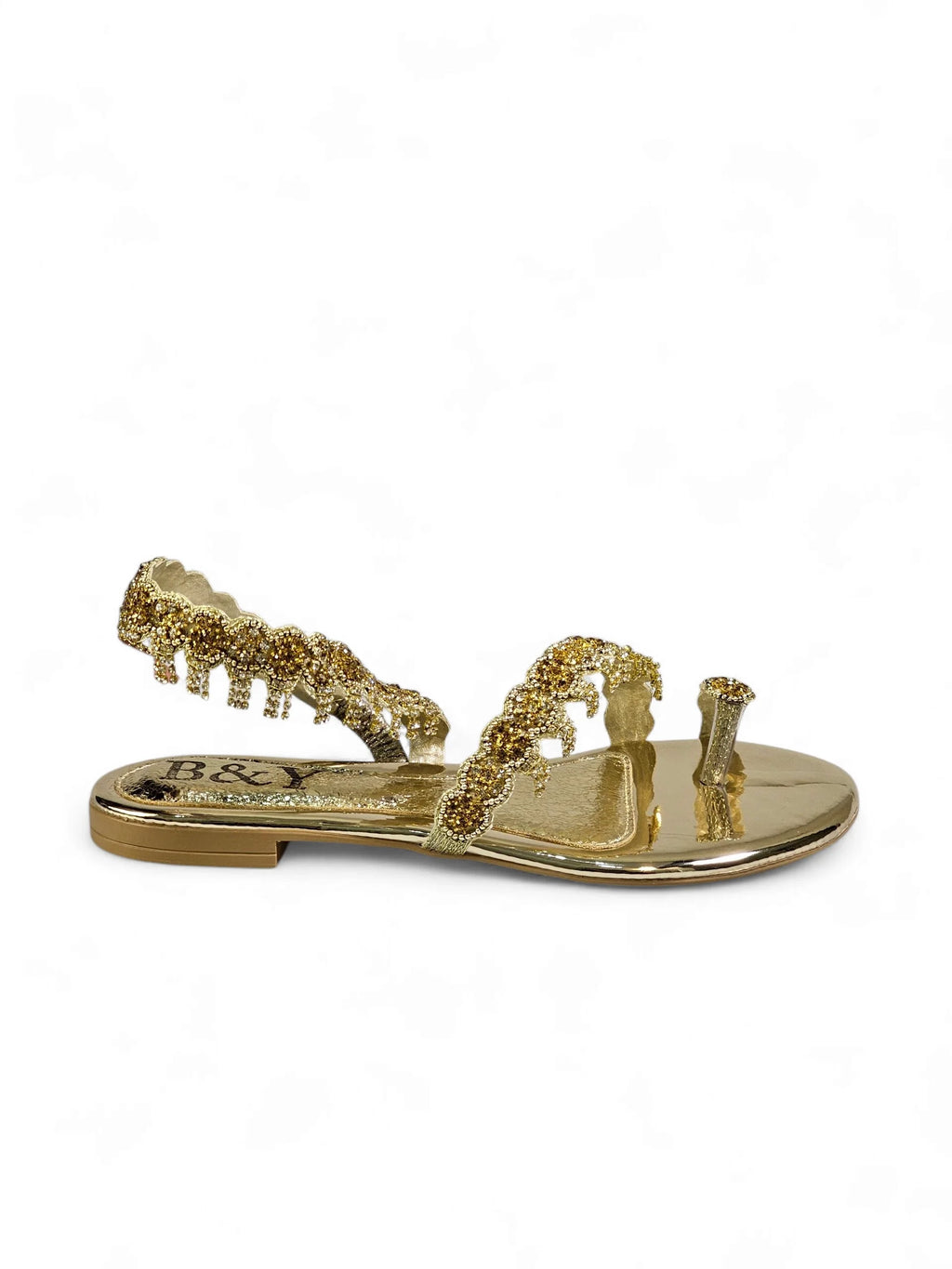 Trace Golden Flat Sandal
