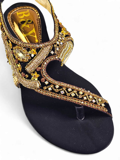 Quenelle Black Flat Sandal