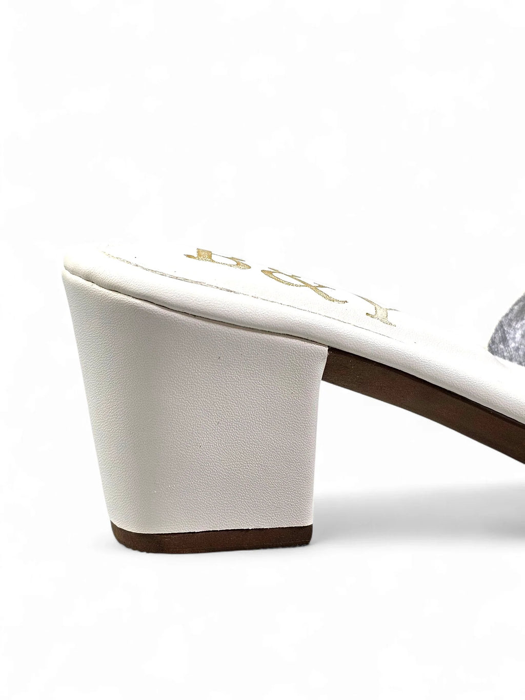 Sorelle White Mid Heel Mule