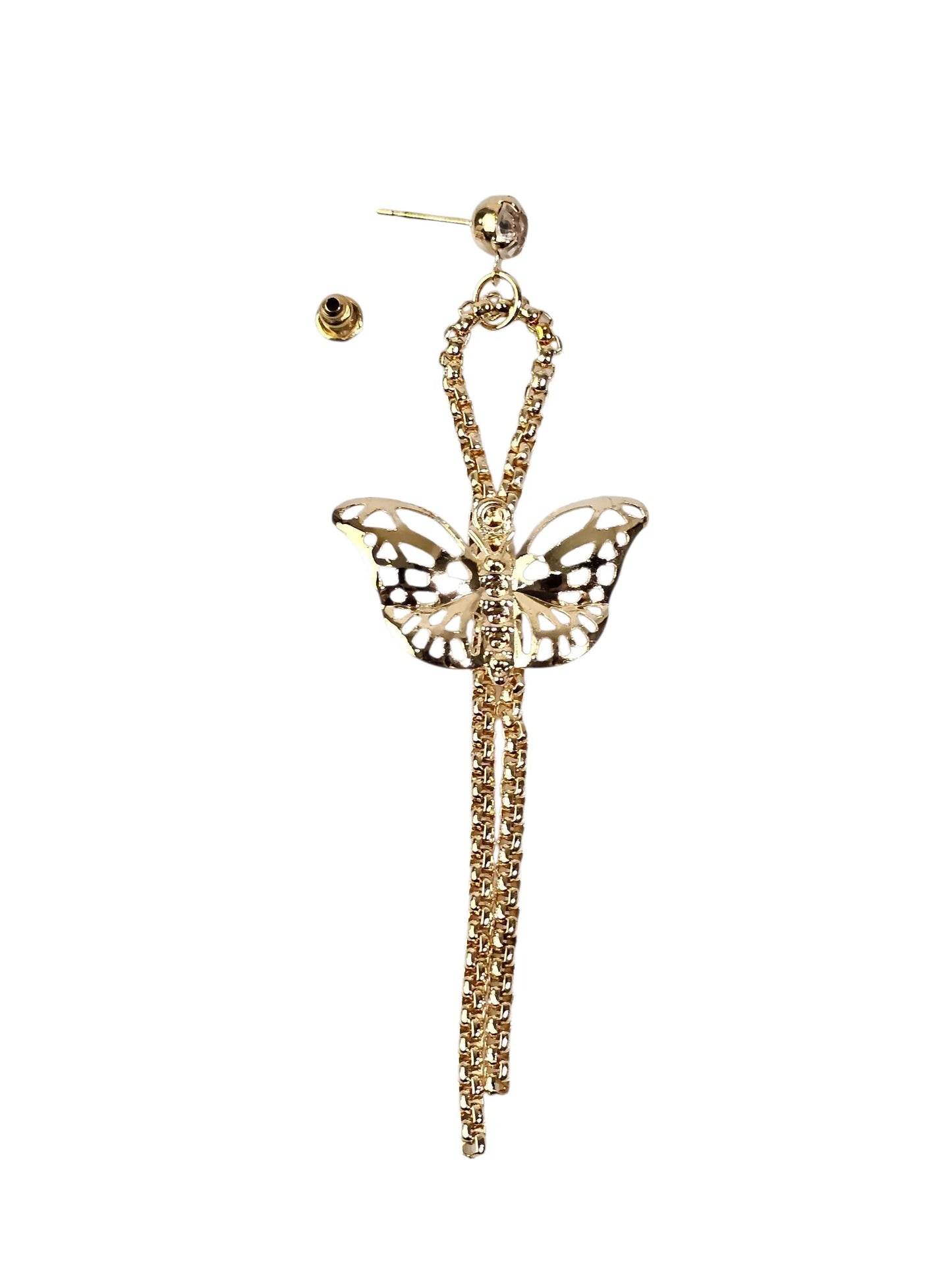 Butterfly Crystal Golden Earring
