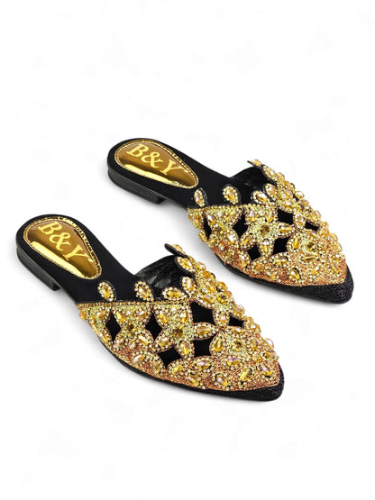 Flondra Black Flat Mule