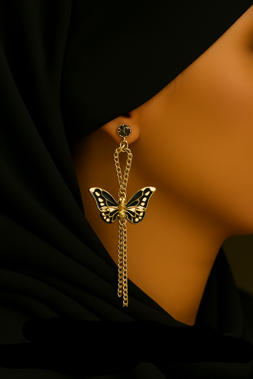 Butterfly Crystal Golden Earring