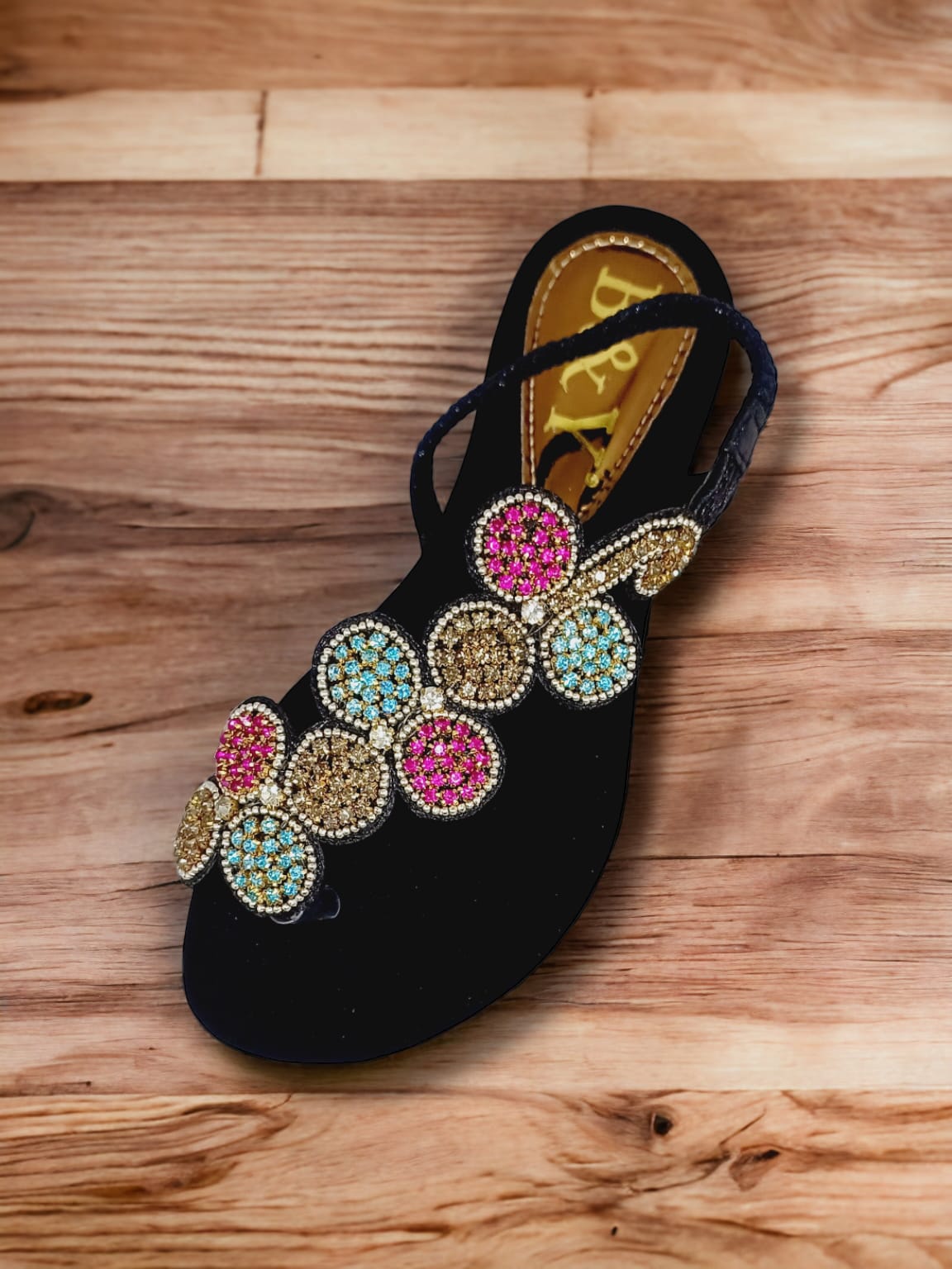 Sonata Black Flat Sandal