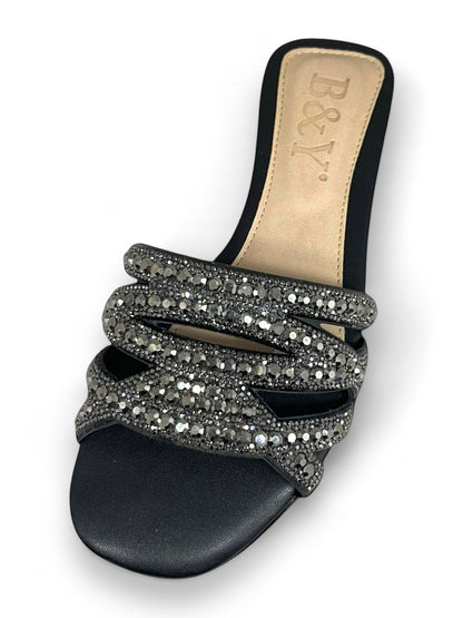 Flame Black Flat Slip-on Sandal