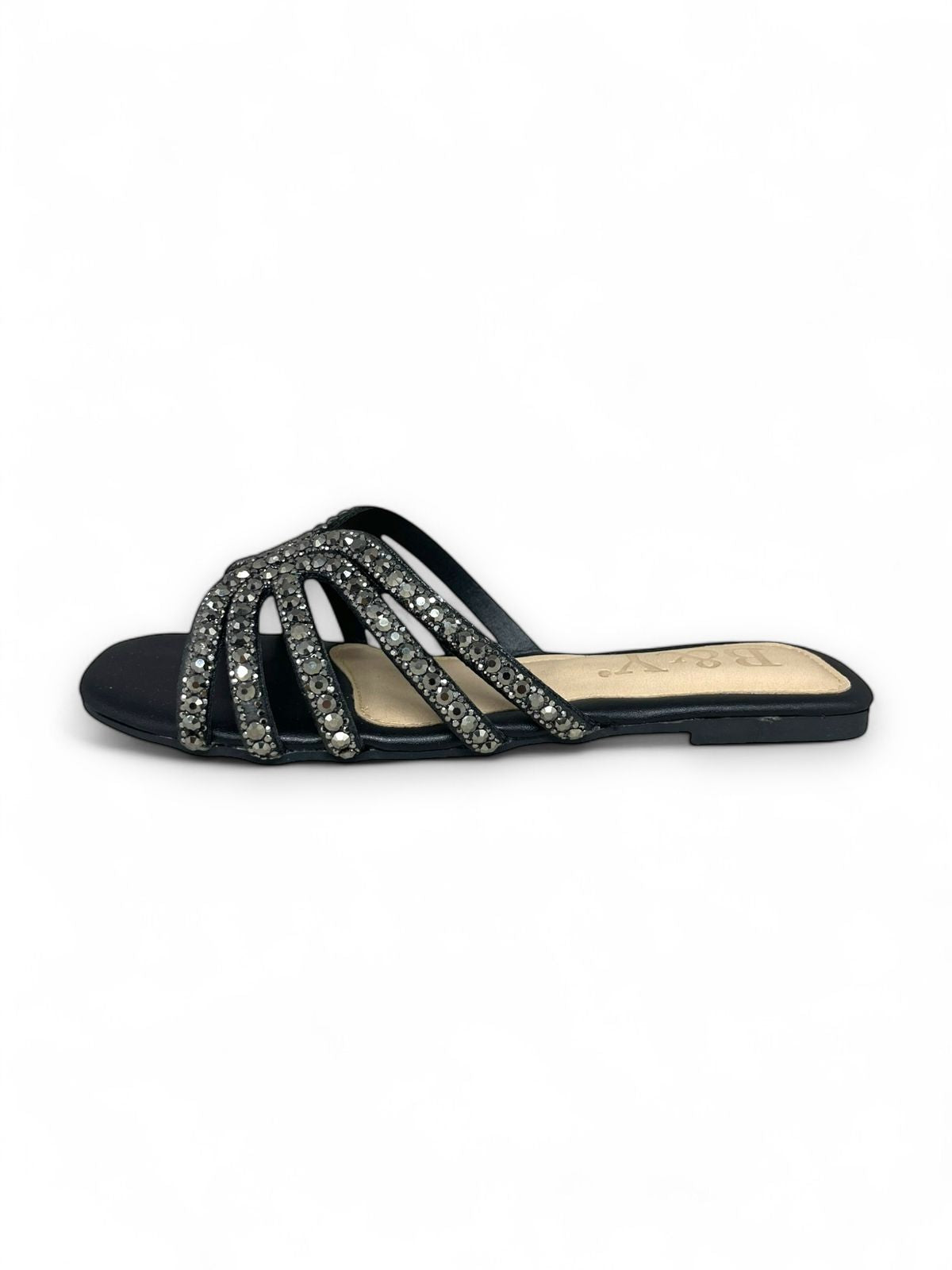 Muse Black Flat Slip-on Sandal
