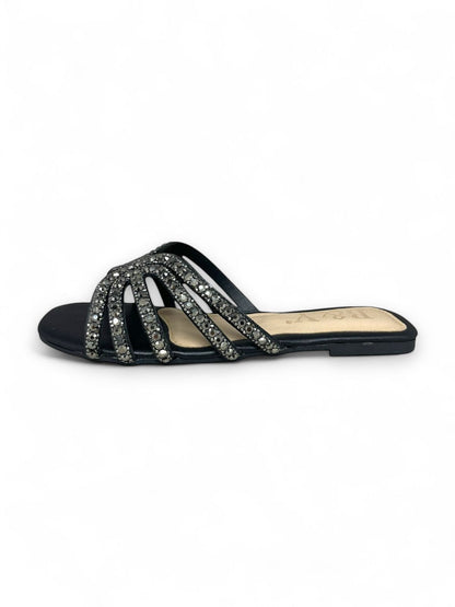 Muse Black Flat Slip-on Sandal