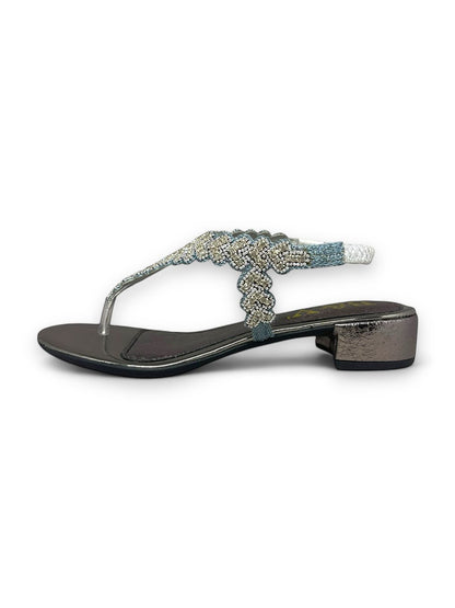Ease Silver Block Heels  Sandal