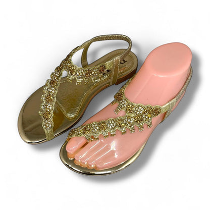Karisse Golden Flat Sandal