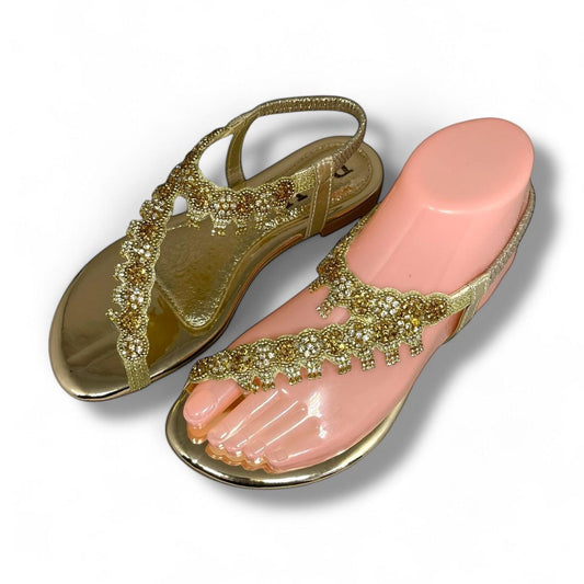 Karisse Golden Flat Sandal
