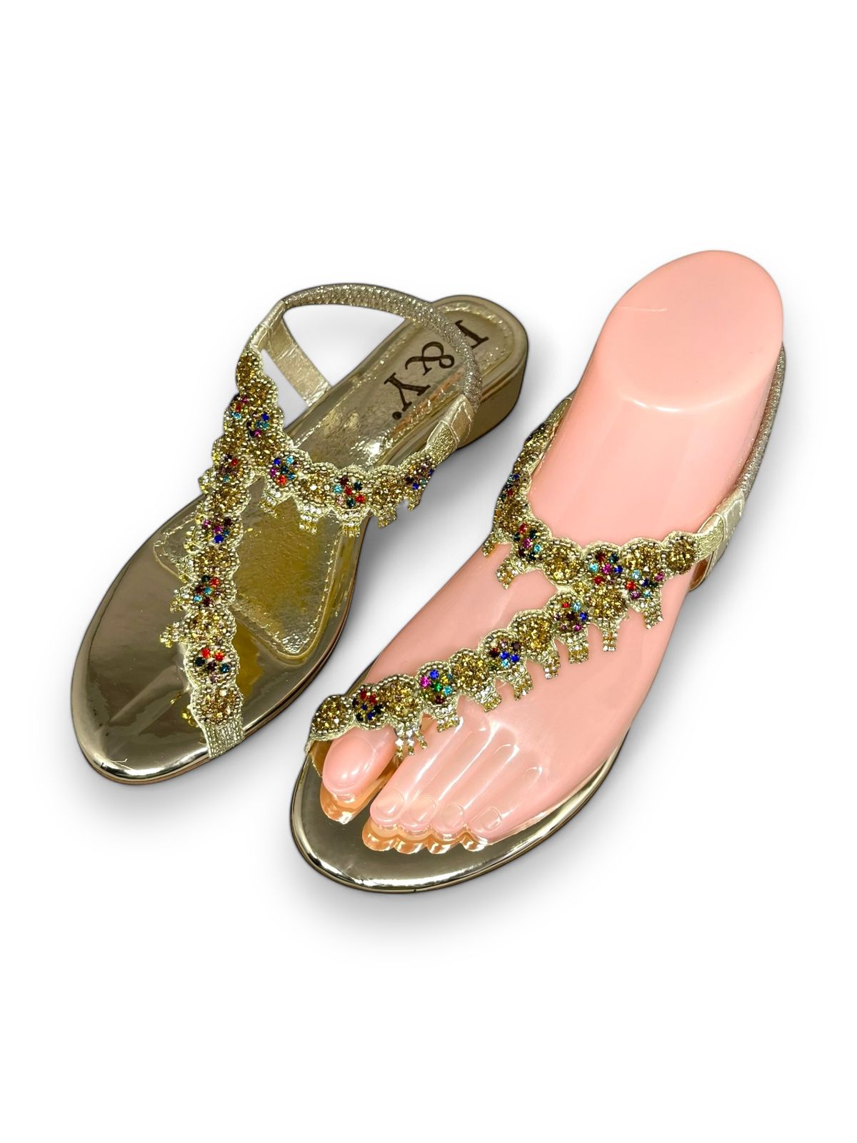 Karisse Golden Block Heels  Sandal