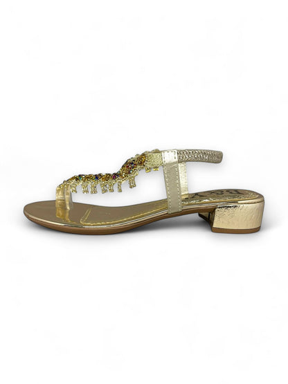 Karisse Golden Block Heels  Sandal
