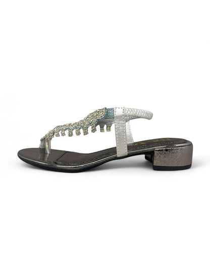 Karisse Silver Block Heels  Sandal