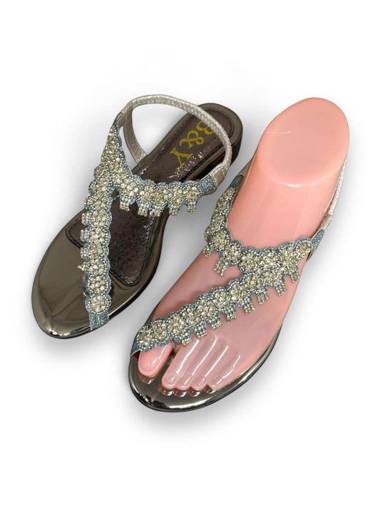 Karisse Silver Block Heels  Sandal