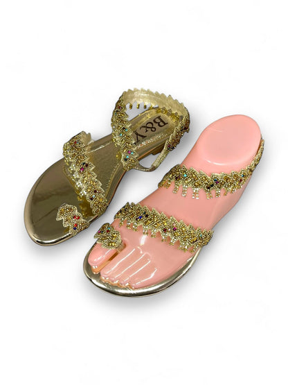 Trinelle Golden Flat Sandal