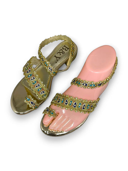Ember Golden Block Heels  Sandal