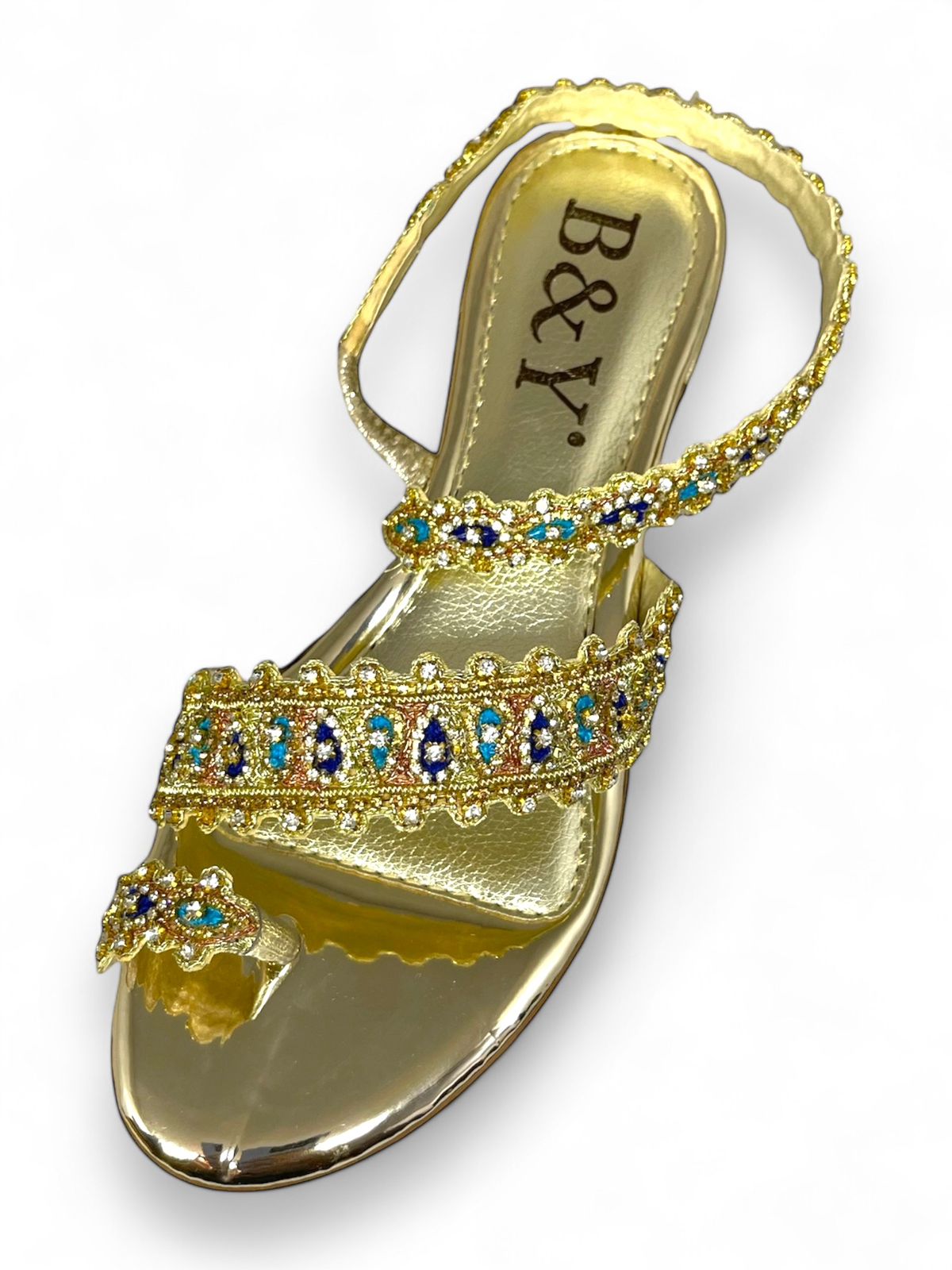 Ember Golden Block Heels  Sandal