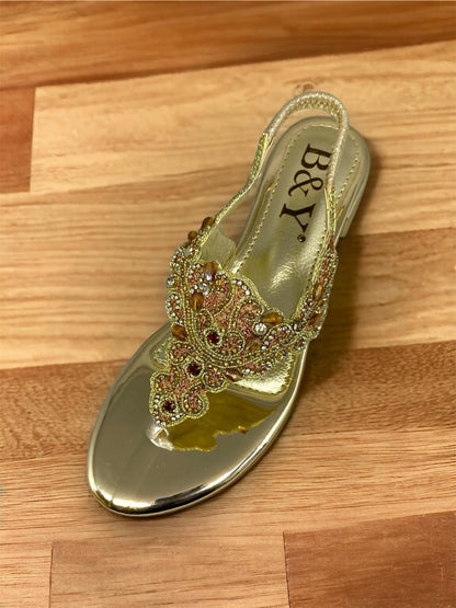 Serene Golden Block Heels  Sandal