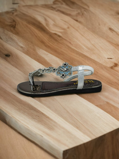 Spark Silver Flat Sandal