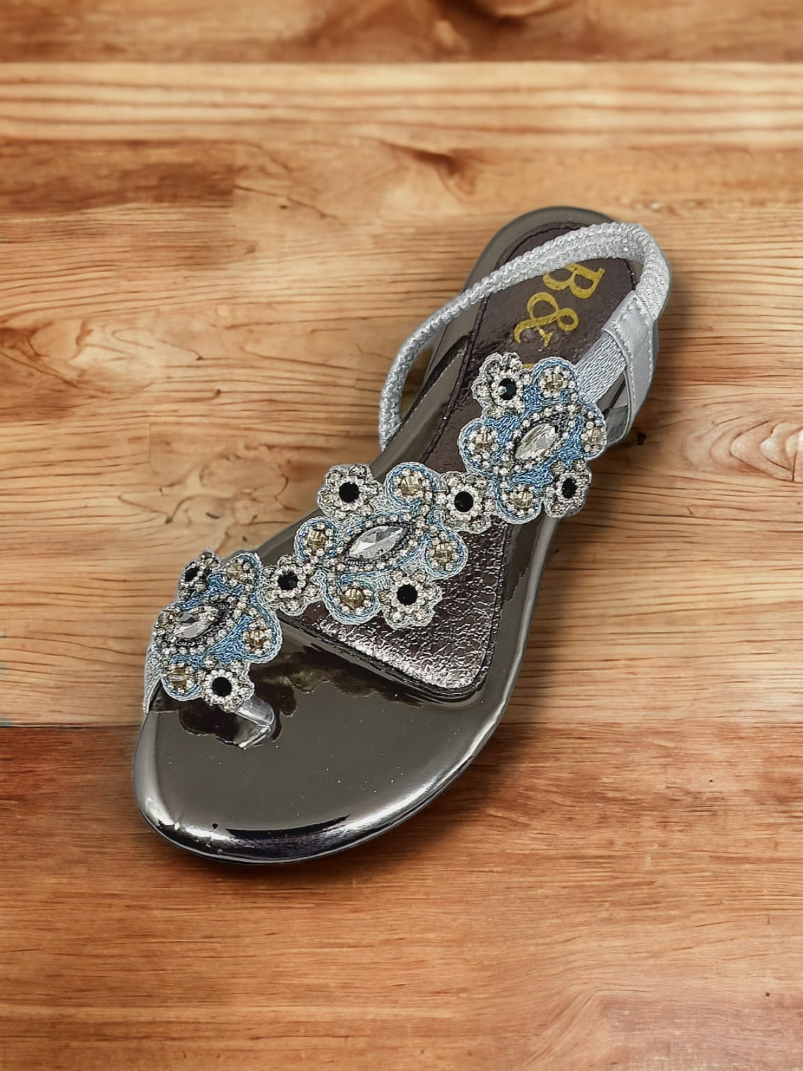 Spark Silver Flat Sandal