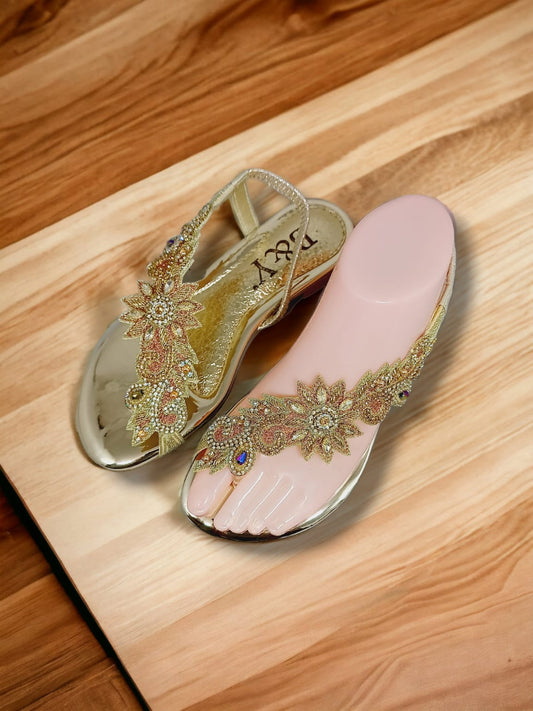 Lift Golden Flat Sandal