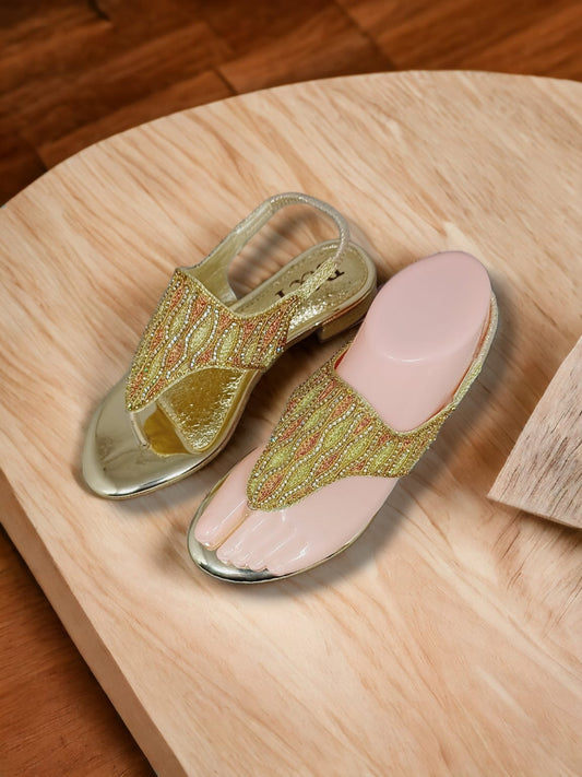 Stride Golden Block Heels  Sandal