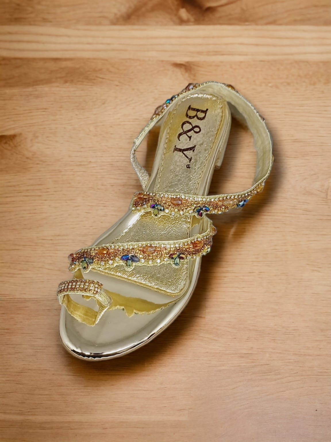 Surge Golden Block Heels  Sandal