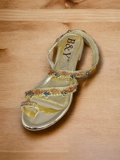 Surge Golden Block Heels  Sandal