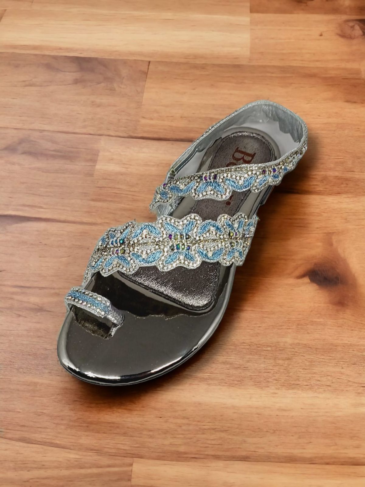 Wave Silver Flat Sandal