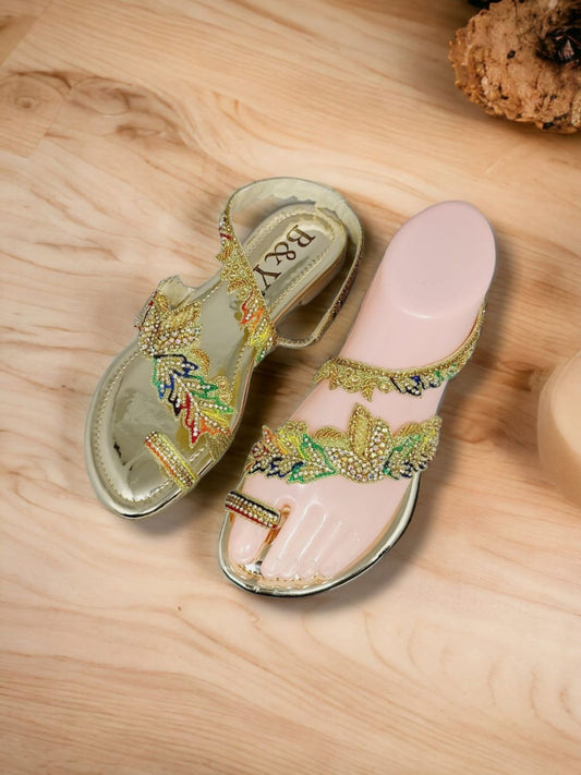 Waltz Golden Flat Sandal