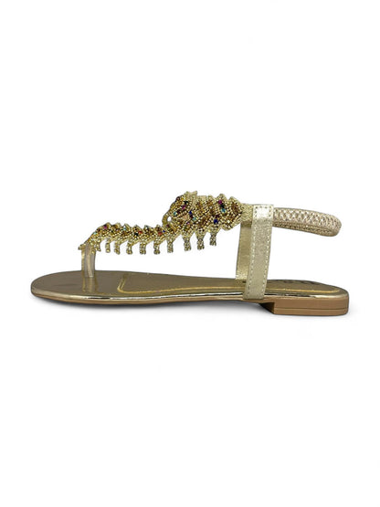 Cascade Golden Flat Sandal