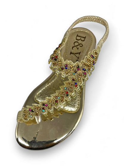 Cascade Golden Flat Sandal