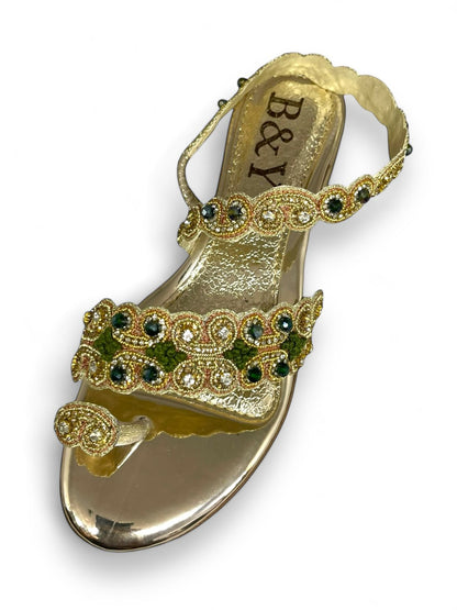 Orvella Golden Block Heels  Sandal