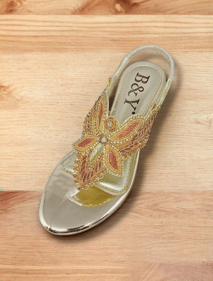 Tide Golden Block Heels  Sandal
