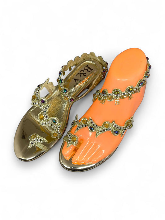 Twill Golden Flat Sandal