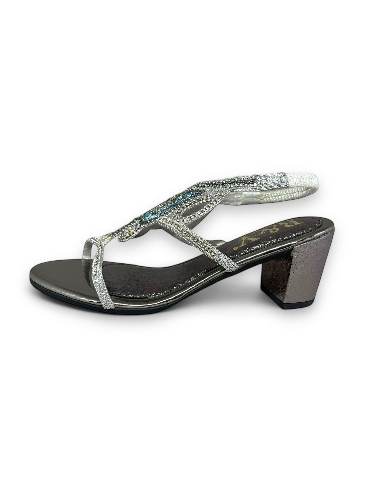 Pause Silver  Mid Heel Sandal