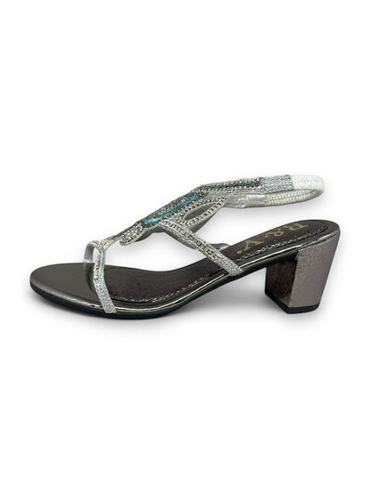Pause Silver  Mid Heel Sandal