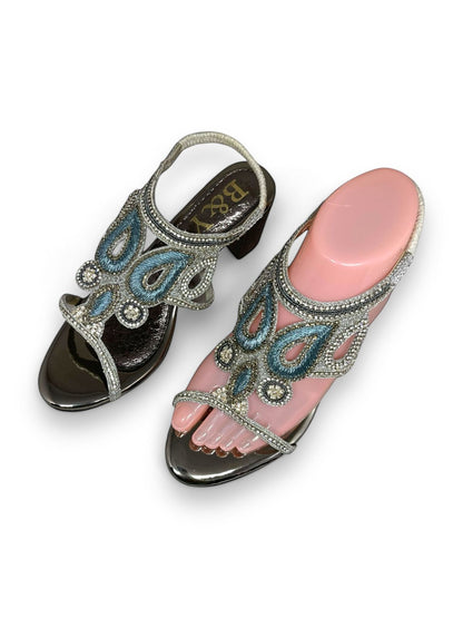 Pause Silver  Mid Heel Sandal
