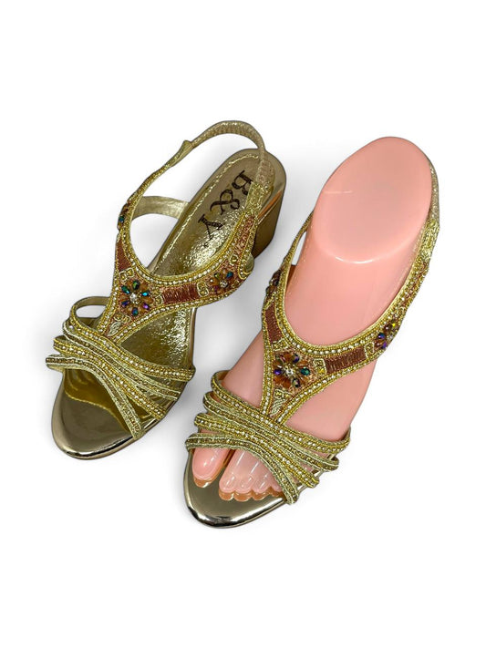 Mirth Golden  Mid Heel Sandal