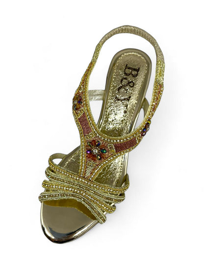 Mirth Golden  Mid Heel Sandal